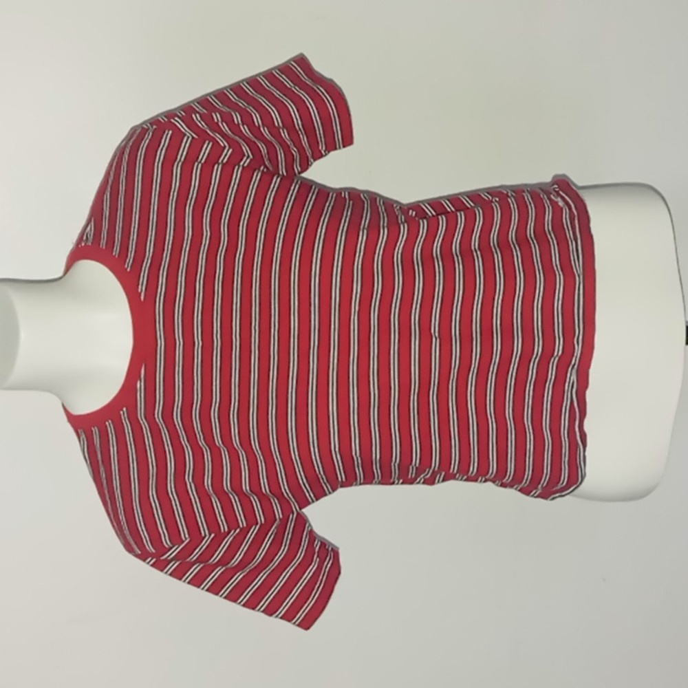 Red, White, and Navy Stripped Shirt
